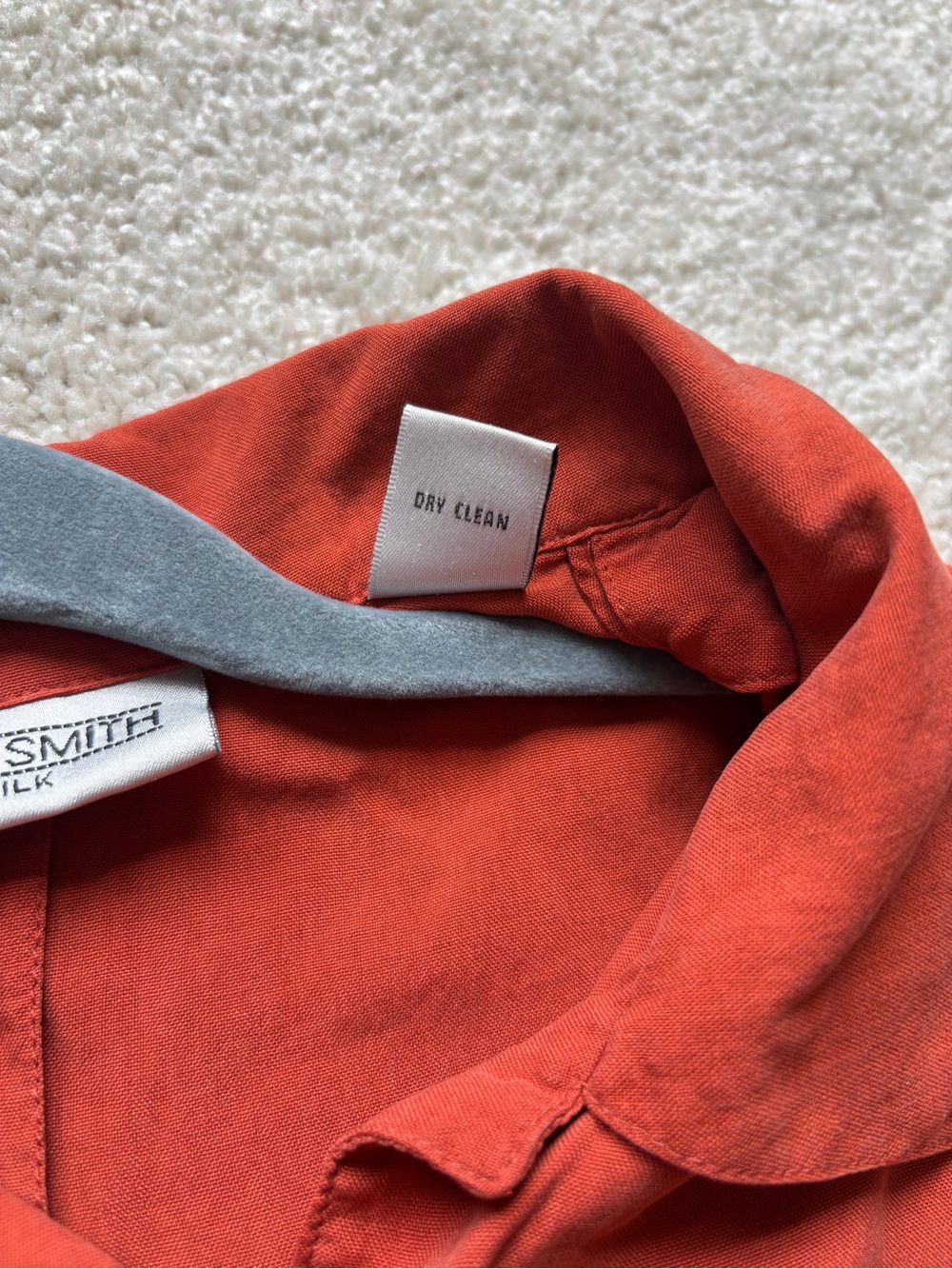 Amanda Smith 100% Silk Burnt Orange Short Sleeve Button-Front Shirt - Picture 7 of 14